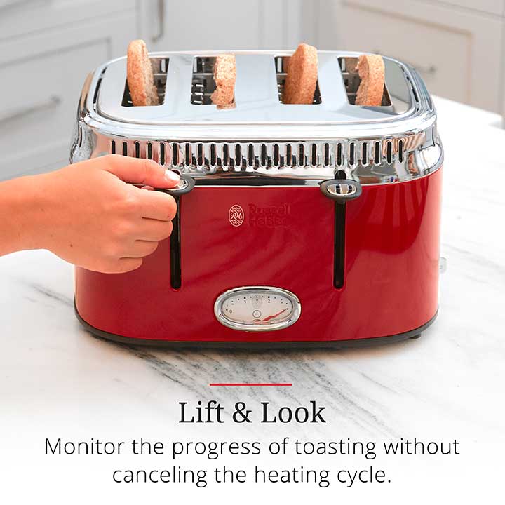 Russell hobbs 4 slice toaster red outlet